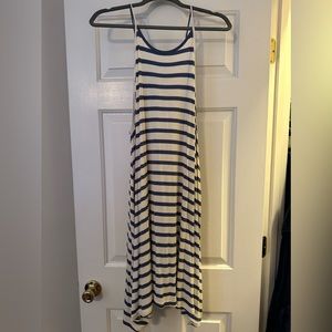 Blue and White Striped Dress